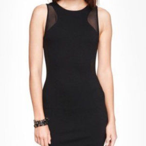 Express Mini Black Mesh Dress